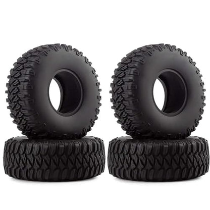 RC Car Tires,WONFAST 4PCS 1.55 inch Mud Wheel Tyre Terrain Crawler Rubber Tires Foam Insert for 1:10 RC Crawler Car for Axial 90069 TF2 D90 CC01 LC70 Tamiya MST JIMNY UTB18(95MM) - color: 95mm