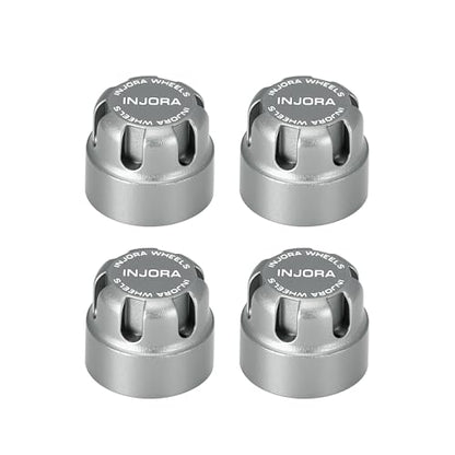 INJORA M2 Wheel Lock Nuts with Aluminum Cap for 1/24 RC Crawlers (Gray) - color: Gray