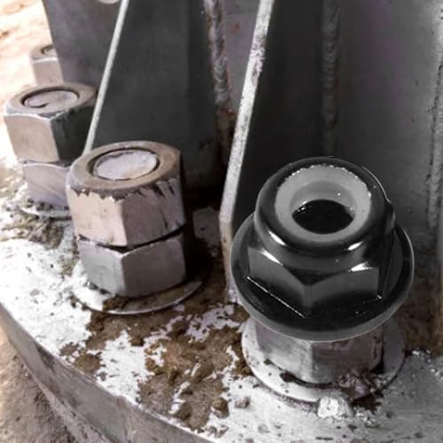 Insert Lock Nuts – Aluminum Alloy Hex Flanged Nylon Lock Nuts,Avoid Loosening Hardware Fasteners for RC Car Truck Crawler Wheels(M4,Black)(Black-M4) - color: Black-M4
