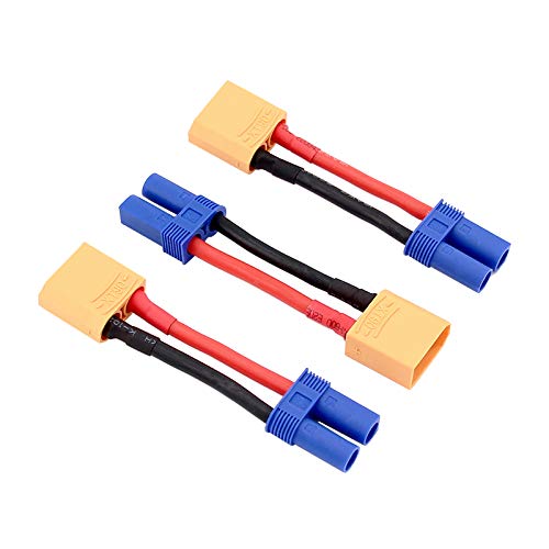 3pcs Female EC5 to XT90 / XT-90 Male Connector Adapter Cable with 12awg 5cm(BDHI-68)