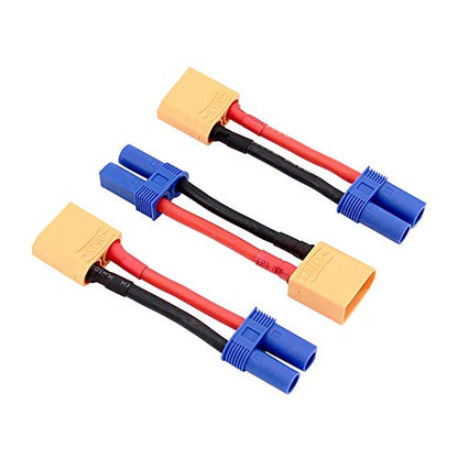 3pcs Female EC5 to XT90 / XT-90 Male Connector Adapter Cable with 12awg 5cm(BDHI-68)