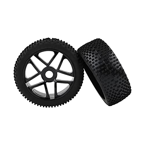 RC Tires & Wheels Set, Black, 4PCS | 1/8 Scale, 17mm Hex, Off-Road Buggy Tires, For Arrma Typhon, Compatible with Kyosho Traxxas