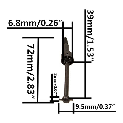 2Pcs ShareGoo Steel CVD Drive Shaft Dogbone Joint Compatible with Tamiya TT01 TT02 TA04 1/10 RC Car