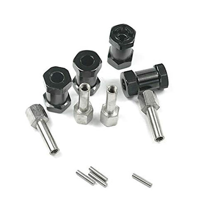 4PCS Portable Alloy Wheel Hub Hex 12mm Extension Adaptor for 1/10 RC Car for Axial (SCX10 RC4WD D90 Rock Crawler) Spare Part Accessory - size: 15mm