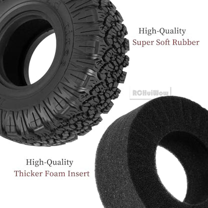 RC 1.9 Beadlock Wheels and Tires Rainbow Wheels for 1/10 SCX10 90046 AXI03007 TRX4 VS4-10 Gen8 MST CFX,Alloy Aluminium 1.9 rc Wheels 1.9 rc Beadlock Tires,Bronze