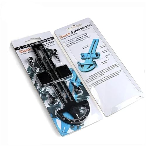 3 in 1 Height Gauge Ruler Aluminum Metal Parts Wheel RC Road Car Set Up Tool Chassis Camber Ride Dip Angle Suspension Simple Toy(Blue)