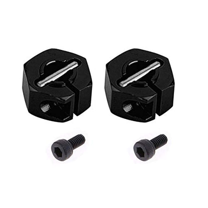 4PCS ShareGoo 12mm 7.0 Wheel Hex Drive Hub Adapter with Pins Screws Compatible with HSP HPI Redcat Tamiya Traxxas RC4WD D90 1/10 RC Car,Black