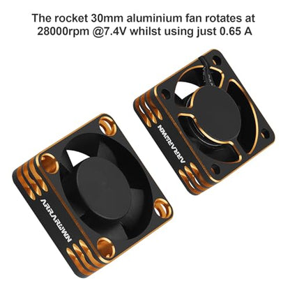 RC Car Motor Cooling Fan Heatsink 2Pack 28000RPM Brushless ESC Cooling Fan | RC Cooling Fan for RC Car 1/8 1/10 540 550 Motor (Black+Gold) - color: Black Gold 2Pack