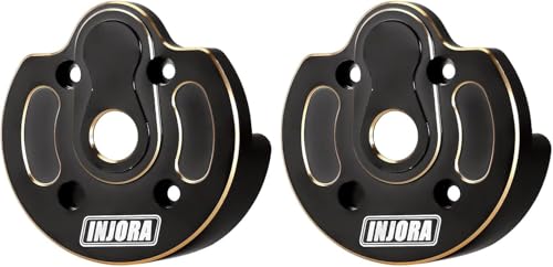 INJORA RC Brass Portal Cover 2Pcs Black Coating Portal Steering Knuckle Cap for RC Crawler Axial SCX10 III AXI03007 & AXI03004 Upgrade Part