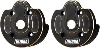 INJORA RC Brass Portal Cover 2Pcs Black Coating Portal Steering Knuckle Cap for RC Crawler Axial SCX10 III AXI03007 & AXI03004 Upgrade Part