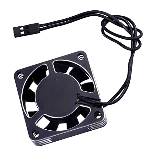 Motor Cooling Fan RC Model Heatsink 16000RPM ESC Cooling Fan for RC Car Truck Buggy Crawler 1/8 1/10 Scale 540 550 Brushless Motor (Black-Silver) - color: Black-Silver
