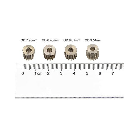 HARFINGTON 48P Hardened Pinion Motor Gear Set 4pcs 13T 14T 15T 16T Fit 1/8 inch RC Motor Shaft 48 Pitch 7075 Aluminum Gears for RC Car, with Hex Key - style: 13T 14T 15T 16T
