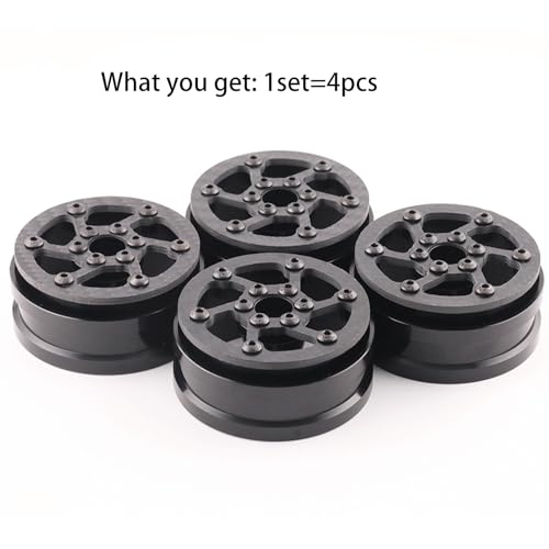 1.9" Aluminum Beadlock Wheel Rims 4PCS Carbon Fiber for 1/10 RC Crawler TRX4 Axial Capra SCX10 VS4-10 Gen8 Upgraded Carbon Fiber 1.9 Beadlock Wheel Rims - style: TXW-LG-D
