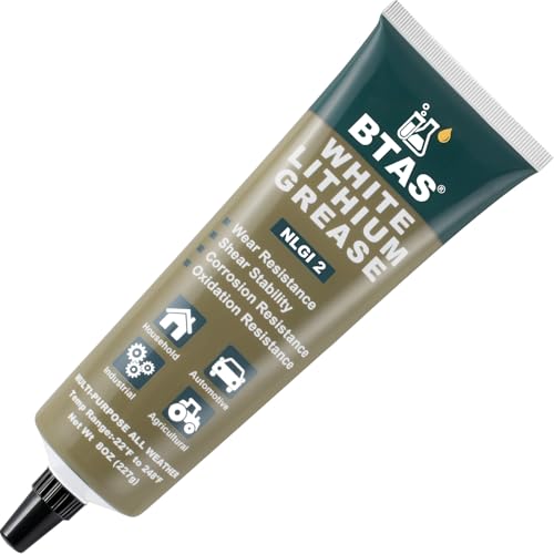 BTAS White Lithium Grease,Lubricant for Automotive Chassis Ball Joints, Tie rods, Suspension Assemblies, Wheel Bearings & Gears,Ideal for Automotive, Marine, Industrial & Home Use NLGI 2 8 oz - size: 8 oz