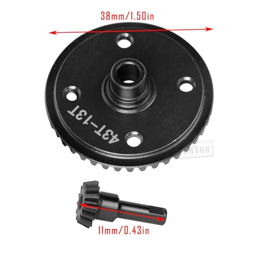 RC Diff Bevel Gear 43T & Pinion Gear 13T Upgrades Part for 1/7 Infraction 6S BLX/Limitless/Infraction 6S V2 / 1/8 Typhon 6S BLX / 1/10 Senton 6S BLX