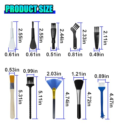 ZIMISI 10PCS Car Detailing Brush Kit, Nylon Anti-Static Car Interior Cleaning Tools, Portable Crevice Cleaning Brush Auto Dusting Tool Multipurpose for Dashboard Air Vent Computer Keyboard