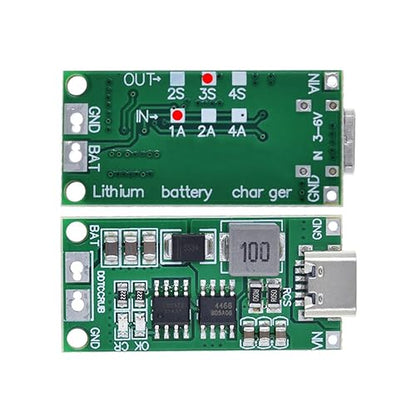 HiLetgo 2pcs Multi-Cell 2S 3S 4S USB-C to 8.4V 12.6V 16.8V (3S 1A) Step-Up Boost LiPo Polymer Li-Ion Charger Board 7.4V 11.1V 14.8V 18650 Lithium Battery Boost Module Type-C - style: 3S 1A