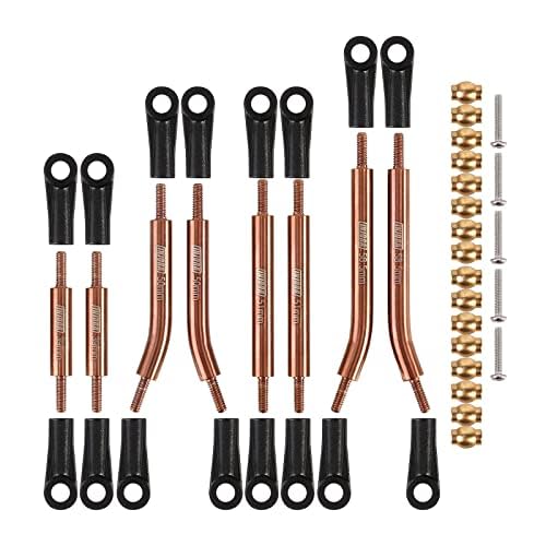 INJORA Steel 4 Links Set for SCX24 C10 JLU Bronco Base Camp 4Runner(Bronze) - color: Bronze