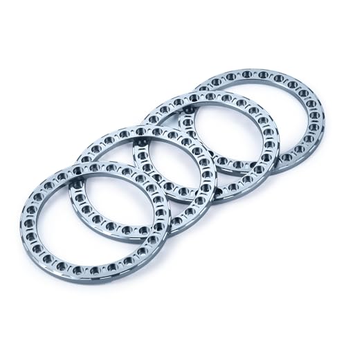 4PCS Aluminum Alloy 1.9" Beadlock Wheel Rings Replacement Wheel Rim Beadlock Ring for 1/10 Scale SCX10 1.9inch Beadlock Wheels Upgrades RC Crawler Car Accessories (Grey) - color: Grey