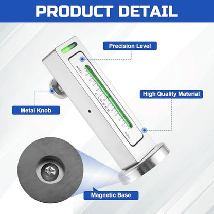 Universal Magnetic Gauge Tool, High-Accuracy Camber Caster Gauge, Strong Magnetic Base Adjustable Wheel Alignment Tool for Automotive Vehicle Truck RV Tire Repair, Car Accessories(Silver) - color: Sliver-1pc