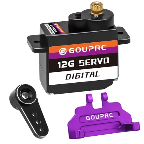 RC Micro Digital Servo for Axial SCX24 Upgrade & Servo Mount & Servo Horn - color: Purple Mount