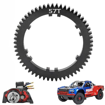 Reinforced Steel 57T Spur Gear for Arrma Mojave 4S 4X4 BLX 1/8 RC Car Upgrades Parts(Black)