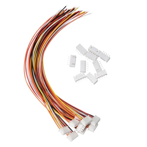 10Pairs JST-XH 2.54mm 5Pin Header Connector Kit with Male and Female Connectors Adapter 200mm 26AWG Flat Wire Cable Compatible with JST XH Plug Adapter (5P) - color: 5P