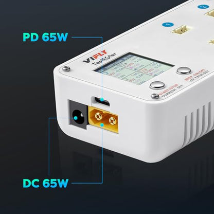 SoloGood VIFLY ToothStor 4 Port 2S Balance Charger with Storage Mode for RC FPV Freestyle Cinewhoop Drone DIY Parts