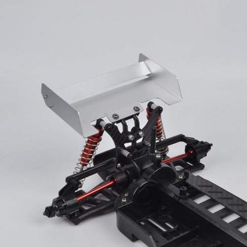 Metal Rear Wing for Tamiya 1/10 TT-02B DF-02 DT-02 RC Car Tail Wing Rear Spoiler Wing Parts (Silver) - color: Silver