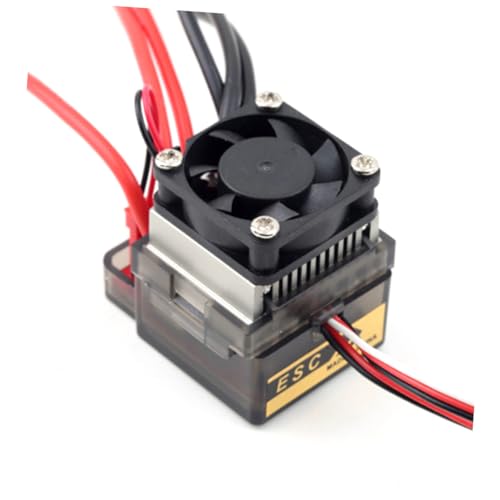 16V Brushed Esc Electronic Speed Controller with Cooling Fan for Rc Car Boat Input Voltage Durable Easy to Use with Drag Brake Feature