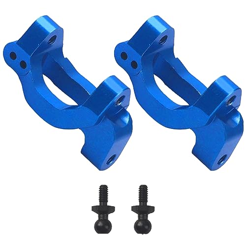 Aluminum Steering Blocks Caster Blocks C-Hubs Stub Axle Carriers Knuckles Set C-Cup Upgrades Parts Compatible with 1/18 LaTrax Teton Desert Prerunner Rally RC Car,Replace #7532 7552X (Blue) - color: Blue