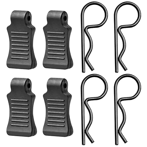 50pcs FriHobby RC Body Clips with Pull Tabs RC Pins Compatible with Slash Arrma Axial SCX10 Redcat Losi Tamiya HPI HSP Himoto 1/8 1/10 1/12 1/14 RC Car (Black) - color: Black