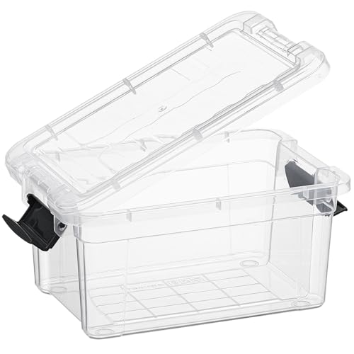 Superio Clear Storage Bins with Lids, Stackable Storage Box with Latches and Handles, Extra Small, 4 Pack 1.75 Quart - size: 1.85 Qt, style: 4 Pack