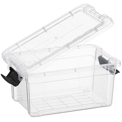 Superio Clear Storage Bins with Lids, Stackable Storage Box with Latches and Handles, Extra Small, 4 Pack 1.75 Quart - size: 1.85 Qt, style: 4 Pack