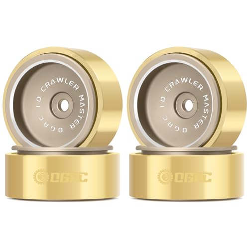 OGRC 32g 1.0 Aluminum Brass Beadlock Wheels for SCX24 AX24 TRX4M RC Car | 128g Total Weight, -3.78mm Offset, Solid Design, for Traxxas Axial Redcat 1/18 1/24 RC Crawler, Bronze - color: Bronze
