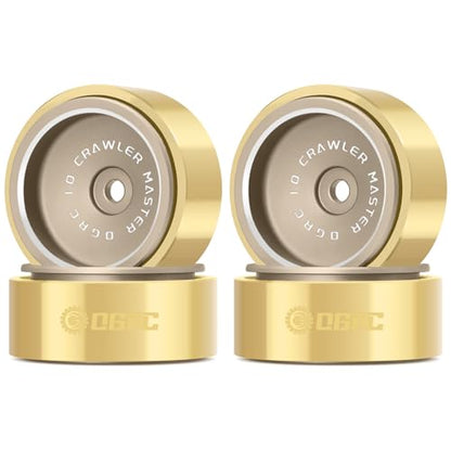 OGRC 32g 1.0 Aluminum Brass Beadlock Wheels for SCX24 AX24 TRX4M RC Car | 128g Total Weight, -3.78mm Offset, Solid Design, for Traxxas Axial Redcat 1/18 1/24 RC Crawler, Bronze - color: Bronze