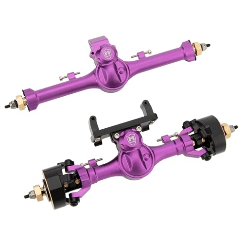 MEUS RACING 5mm ISO V2 SCX24 Axles with 3-Section CVD for Axial 1/24 SCX24 RC Crawler (Anodized Purple) - color: Anodized Purple