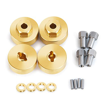 Que-T 1 Set Metal Brass Wheel Weights Hex Adapter for 1/24 AXIAL SCX24 Deadbolt AXI90081 AXI00001 AXI00002 RC Crawler Car Upgrades Parts