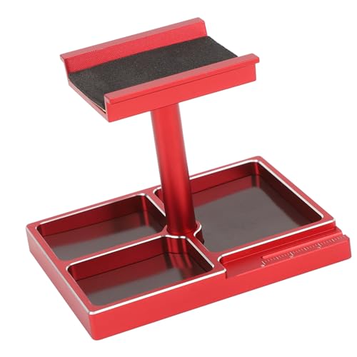 RC Car Work Stand with Magnetic Screw Trays for 1/18 1/24 RC Cars, Aluminum Alloy Repair Workstation Kit (#) - color: #1