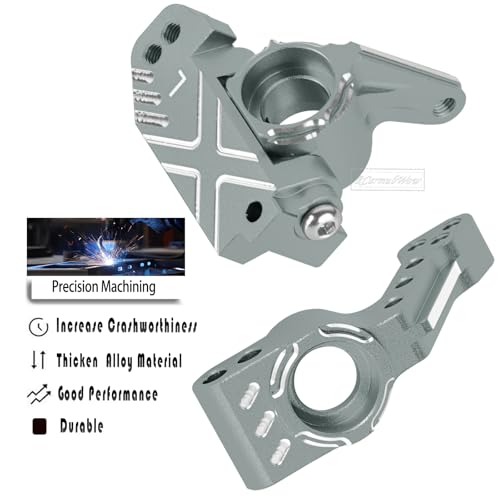 RC Caster Block Set Upgrades Part for 1/10 2WD Slash/Rustler/Stampede 2WD/Bandit 2WD VXL,Aluminium Left Right Caster Blocks,Front Steering Block,Rear Stub Axle Carriers,Titanium
