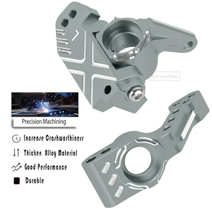 RC Caster Block Set Upgrades Part for 1/10 2WD Slash/Rustler/Stampede 2WD/Bandit 2WD VXL,Aluminium Left Right Caster Blocks,Front Steering Block,Rear Stub Axle Carriers,Titanium