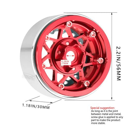 RC 1.9 Beadlock Wheel Rims for 1/10 SCX10 90046 AXI03007 TRX4 TRX6 VS4-10 Gen7 Gen8 MST CFX D90 RC Crawler,Aluminum 1.9" RC Tires Wheel Rim RC Truck Tires Wheels Rims.(4PCS) Red&Blue - color: Red&Blue（1.9 Rim）