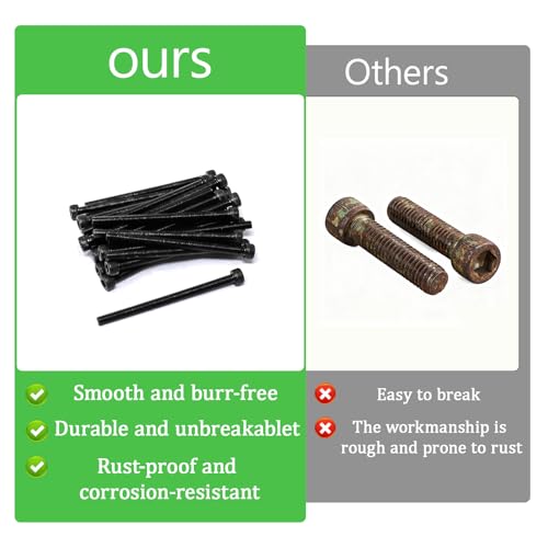100Pcs M3 x 50mm Hex Socket Head Cap Screws Bolts, Carbon Steel, Black Oxide Finish, Allen Socket Drive, Full Threads,with Hex Spanner - size: M3 x 50-100Pcs-Black