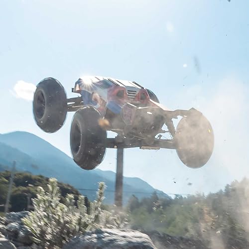 ARRMA RC Truck 1/8 KRATON 4X4 6S BLX BRUSHLESS V6 Speed Truck RTR (Lipo Battery and Charger Not Included) (Blue/Red), ARA8608V6T4 - color: Blue/Red
