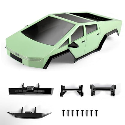 RC Car Shell Pickup Hard Body Shell with Front Rear Bumpers for TRX4M Bronco Defender 1/18 RC Crawler Chassis (Olive Green) - color: Olive Green