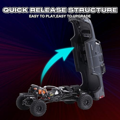 FMS FCX24 TOYOTA TACOMA 1/24 RC Crawler 4x4 RC Truck Crawler, Official Licensed Scale RC Rock Crawler with 2-Speed Transmission, High Torque Motor, All-Metal Bearings, RTR RC Car for Adults (RED) - color: Red