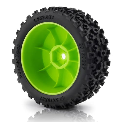 1/18 RC Car Wheel Rims Tires Upgrades for 1/18 ARRMA Typhon Grom 4PCS - color: Red