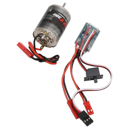 JTLB RC Brushed Motor ESC Combo, 380 Stainless Steel 38T Motor with 30A ESC, Forward Reverse Brake Functions, for 1/16 1/18 RC Cars