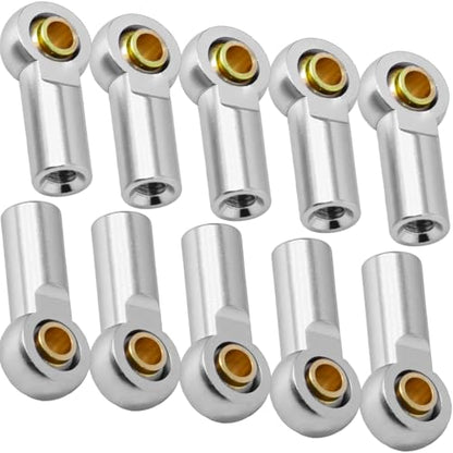 10PCS Aluminum M3 Tie Rod End Ball Joint Link Ball Head Holder 3mm RC Car Upgrade Parts, Compatible with Tamiya HSP Traxxas TRX4 Axial SCX10 D90 1/10 RC Car Truck Buggy Crawler, Silver - color: Silver