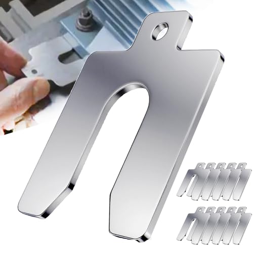40 Pcs 304 Stainless Steel Slotted Shim Kit,8 Different thicknesses, 5 Pcs of Each Thickness (2" X 2")